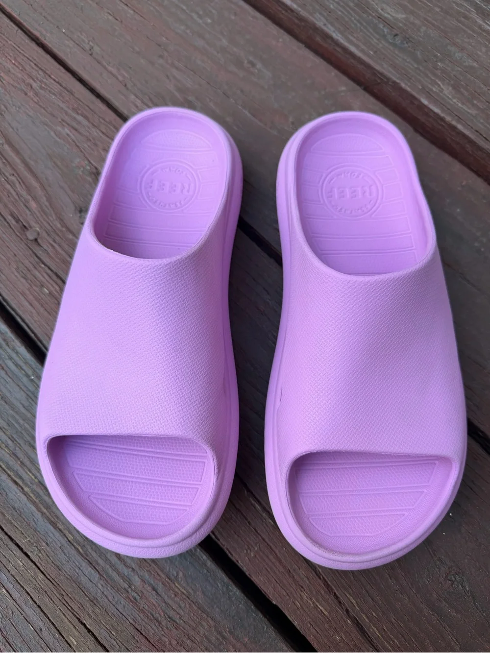 Reef Kids Rio slides sandals taffy purple water friendly